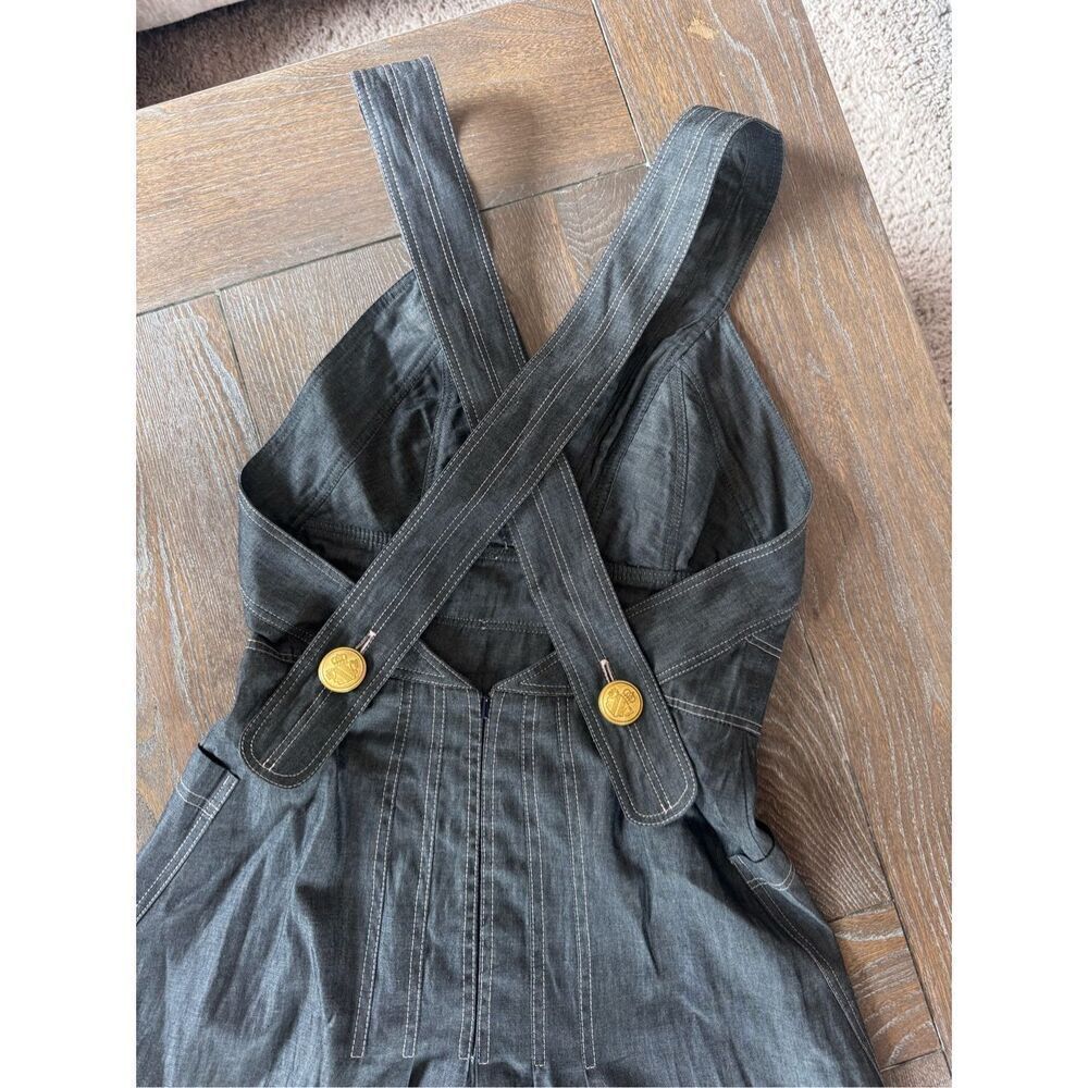 Anna Mason The Sun dress in lightweight black denim with signature pinkish topst - Picture 8 of 13